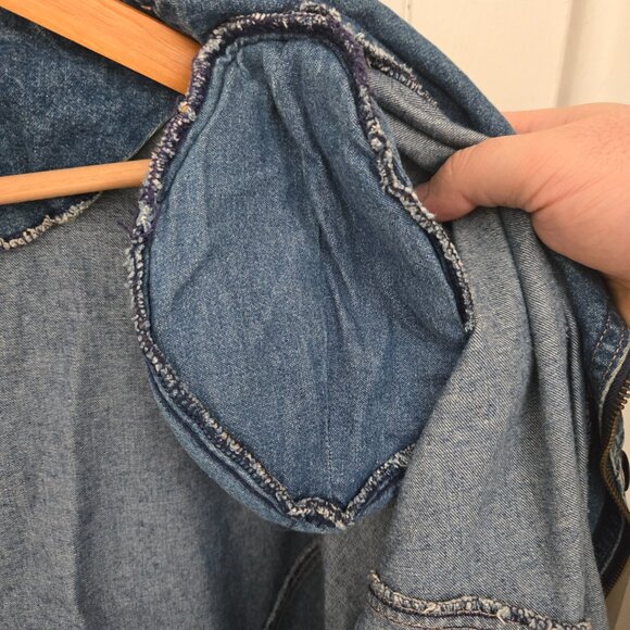 Rafi Size 44 Paperbag Hem Denim Jacket (30 PTP) - Picture 11 of 14